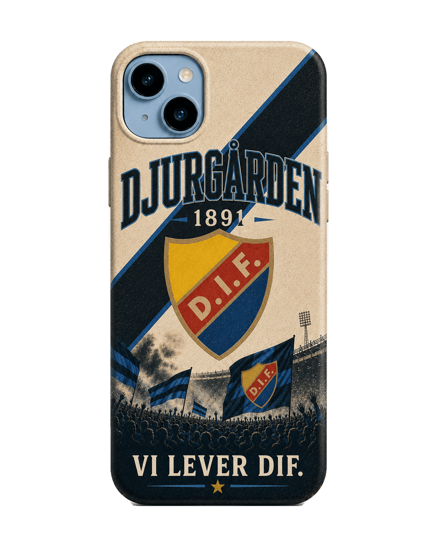 Djurgården Tricolor rand iPhone-skal