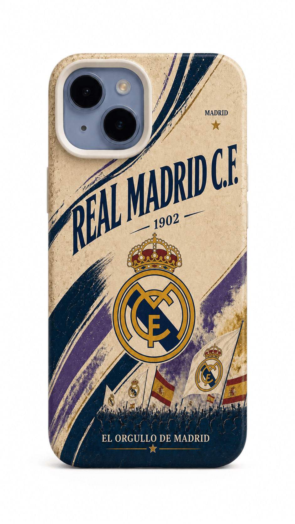 Real Madrid Gold Emblem – vitt iPhone-skal