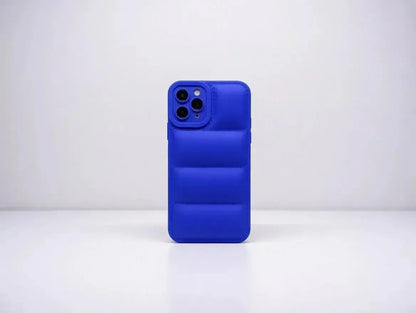 Blå Design Quilted Puffer Telefonfodral - Designfodral