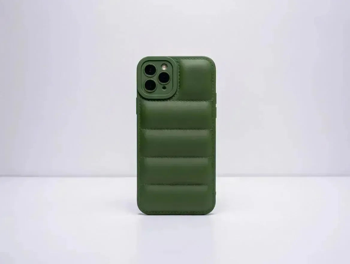 Green Design Quilted Puffer Phone Case - Design Case
