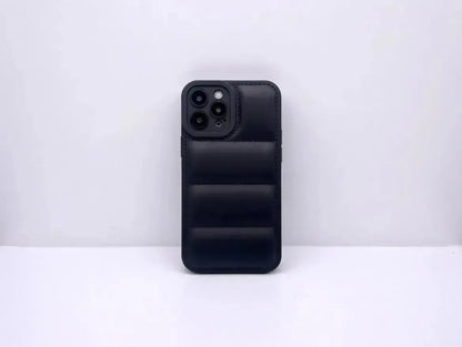 Svart Quilted Puffer Telefonfodral - Snyggt och hållbart mobilfodral - Designfodral