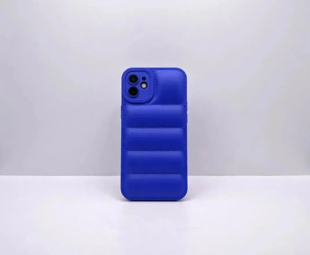 Blå Design Quilted Puffer Telefonfodral - Designfodral