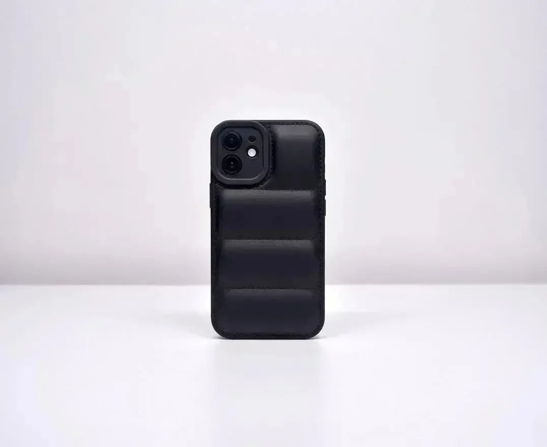 Svart Quilted Puffer Telefonfodral - Snyggt och hållbart mobilfodral - Designfodral