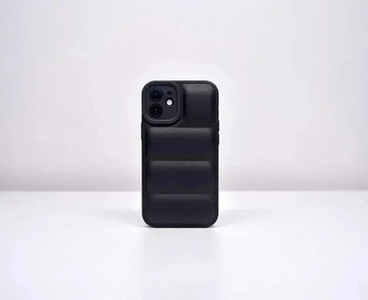 Svart Quilted Puffer Telefonfodral - Snyggt och hållbart mobilfodral - Designfodral