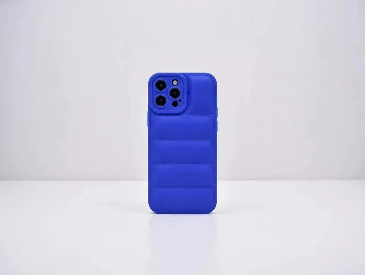 Blå Design Quilted Puffer Telefonfodral - Designfodral