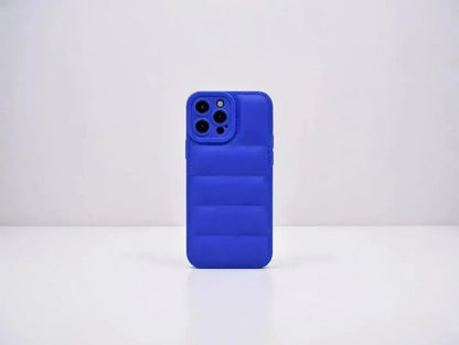 Blå Design Quilted Puffer Telefonfodral - Designfodral
