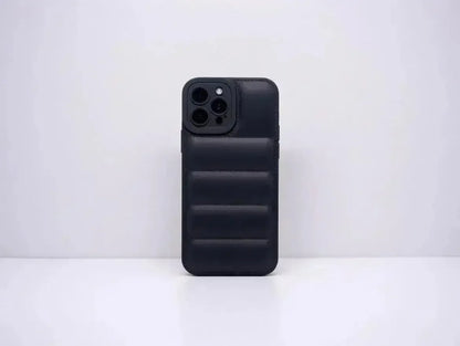 Svart Quilted Puffer Telefonfodral - Snyggt och hållbart mobilfodral - Designfodral