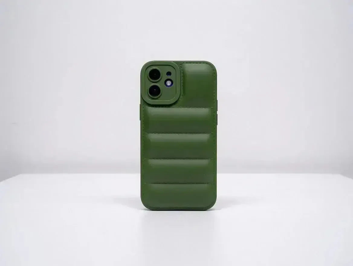 Green Design Quilted Puffer Phone Case - Design Case