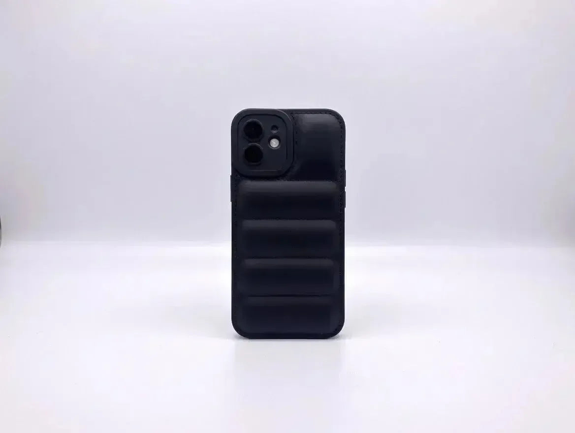 Svart Quilted Puffer Telefonfodral - Snyggt och hållbart mobilfodral - Designfodral