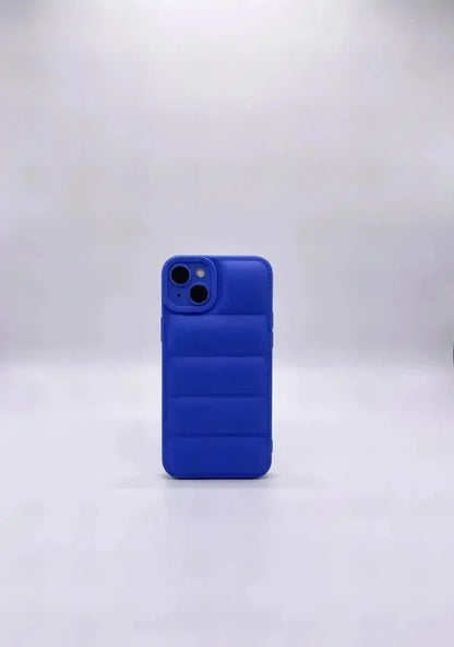 Blå Design Quilted Puffer Telefonfodral - Designfodral