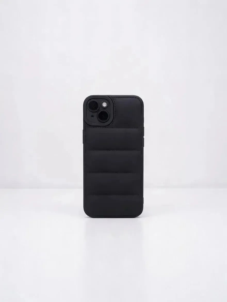 Svart Quilted Puffer Telefonfodral - Snyggt och hållbart mobilfodral - Designfodral