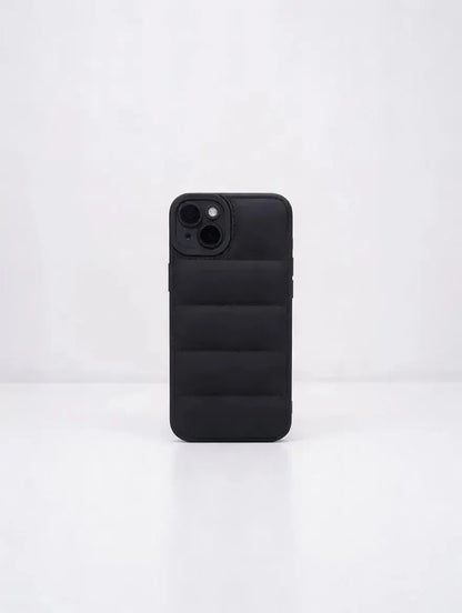 Svart Quilted Puffer Telefonfodral - Snyggt och hållbart mobilfodral - Designfodral