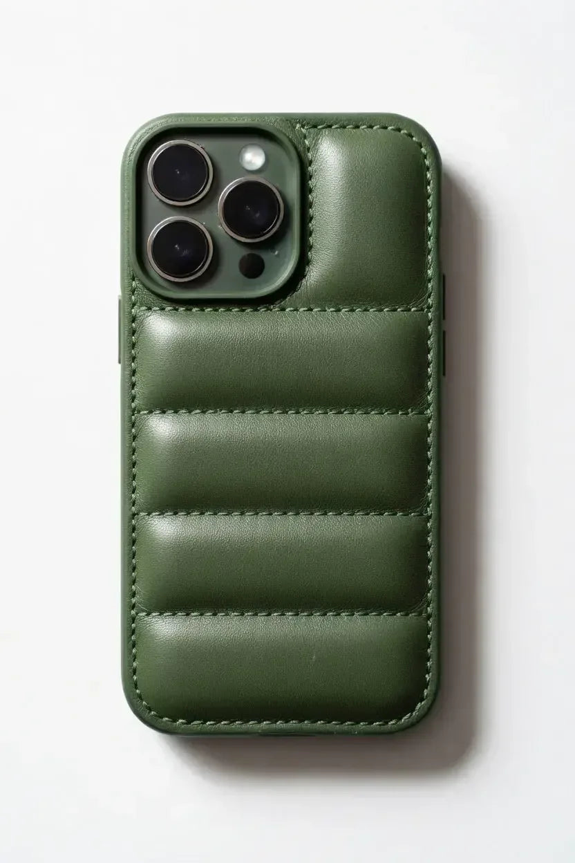 Green Design Quilted Puffer Phone Case - Design Case