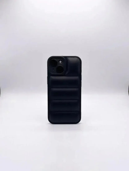 Svart Quilted Puffer Telefonfodral - Snyggt och hållbart mobilfodral - Designfodral