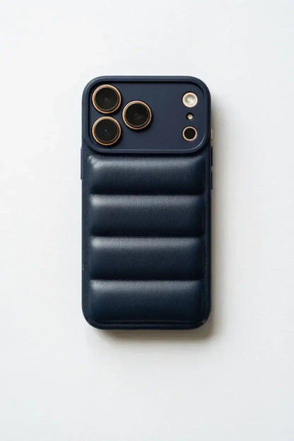 Svart Quilted Puffer Telefonfodral - Snyggt och hållbart mobilfodral - Designfodral