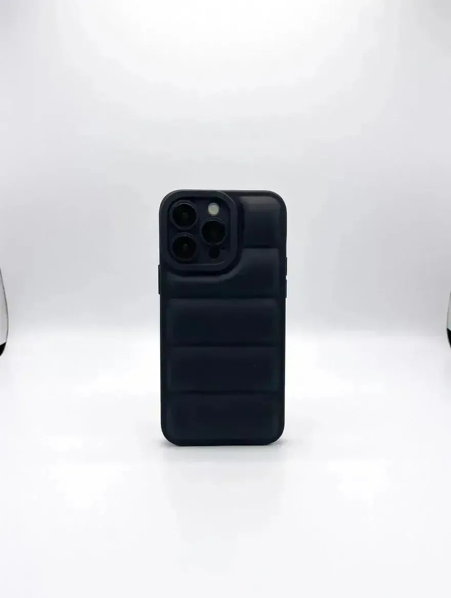 Svart Quilted Puffer Telefonfodral - Snyggt och hållbart mobilfodral - Designfodral