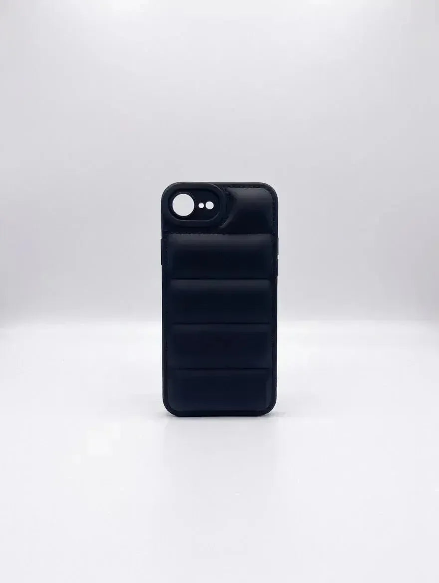 Svart Quilted Puffer Telefonfodral - Snyggt och hållbart mobilfodral - Designfodral