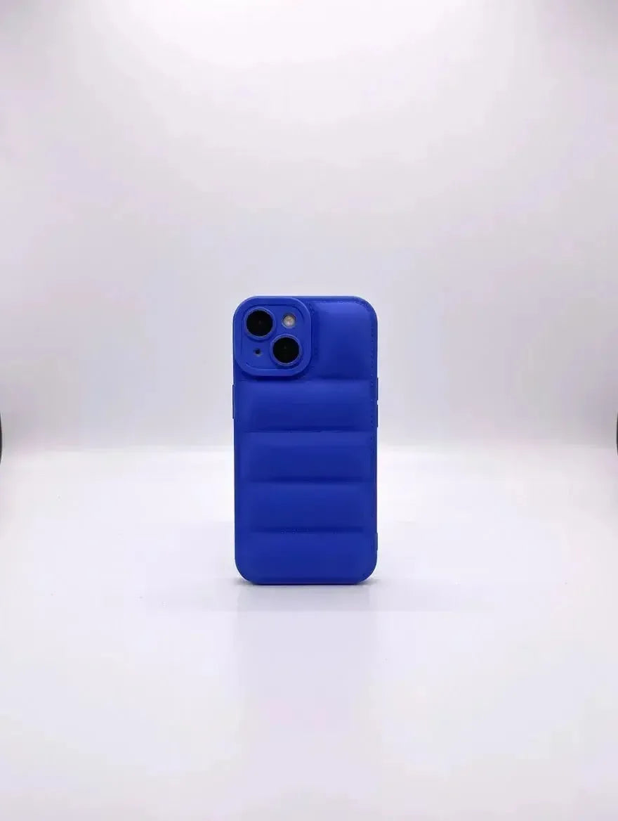 Blå Design Quilted Puffer Telefonfodral - Designfodral