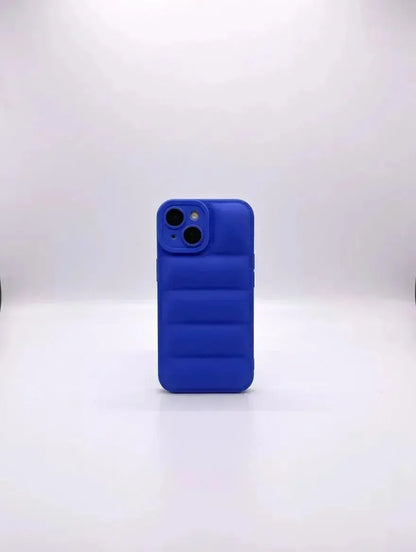Blå Design Quilted Puffer Telefonfodral - Designfodral