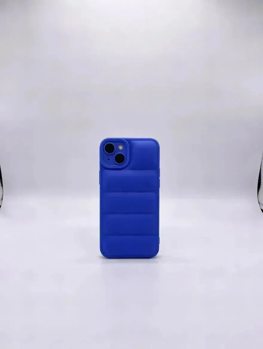 Blå Design Quilted Puffer Telefonfodral - Designfodral