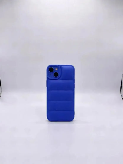 Blå Design Quilted Puffer Telefonfodral - Designfodral