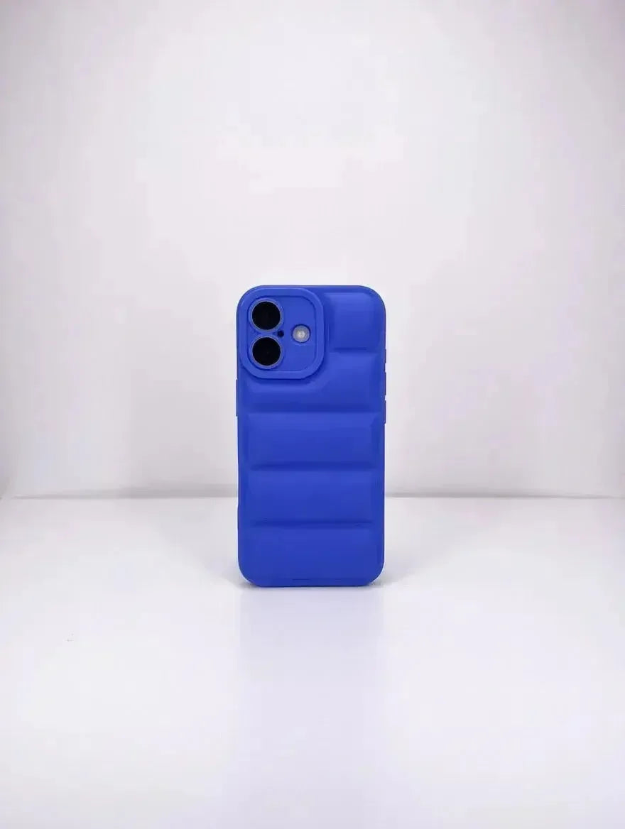 Blå Design Quilted Puffer Telefonfodral - Designfodral