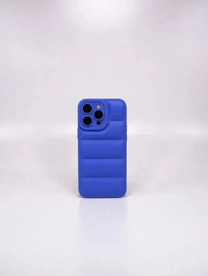 Blå Design Quilted Puffer Telefonfodral - Designfodral