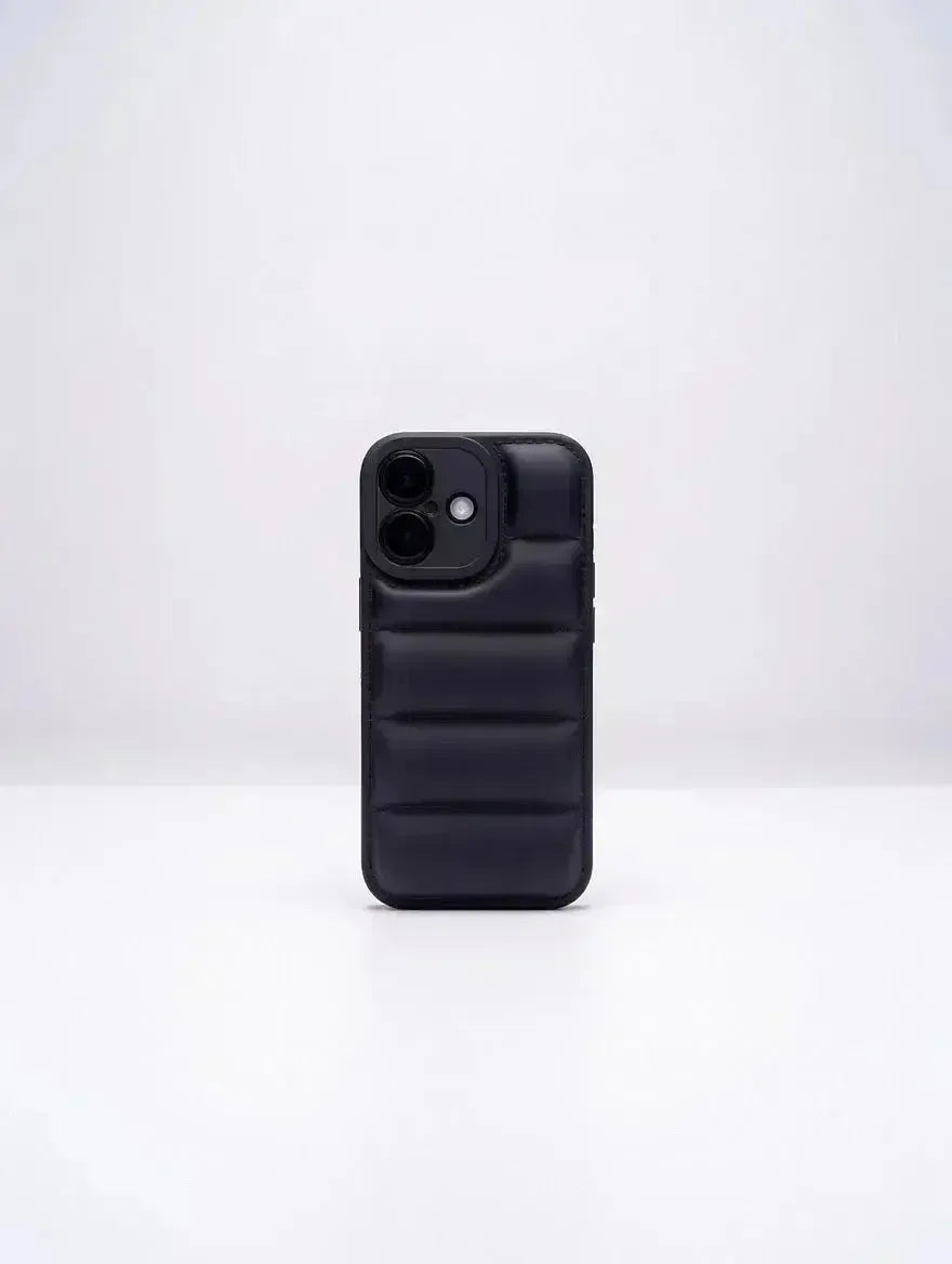 Svart Quilted Puffer Telefonfodral - Snyggt och hållbart mobilfodral - Designfodral