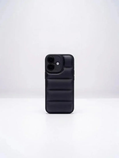 Svart Quilted Puffer Telefonfodral - Snyggt och hållbart mobilfodral - Designfodral