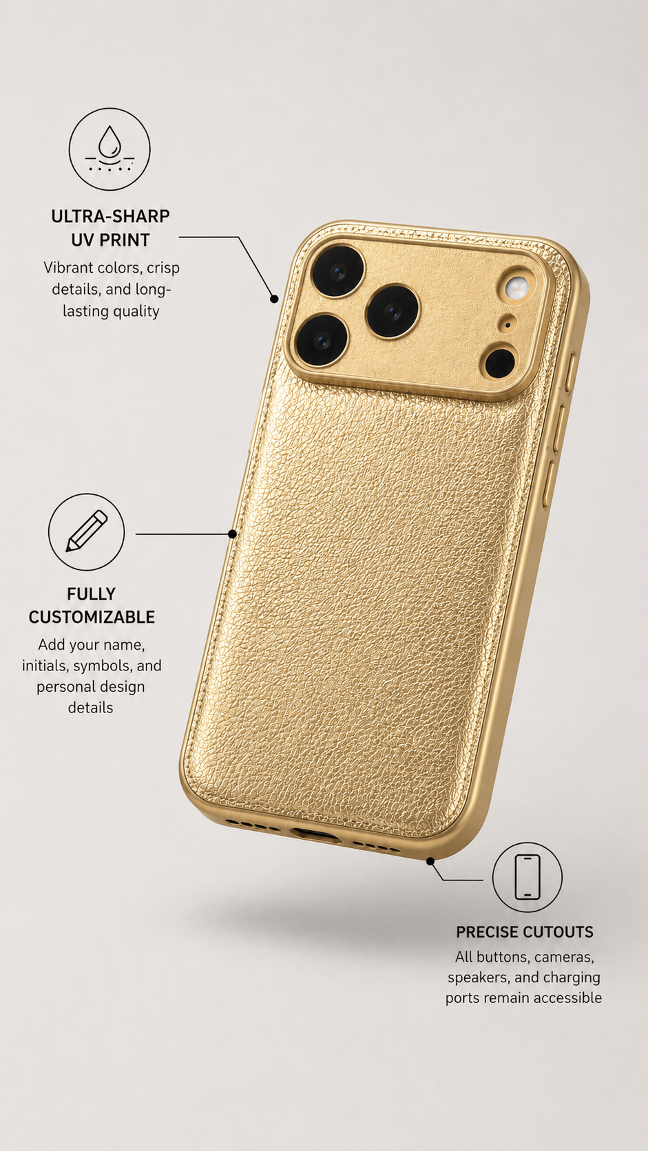 Atelier Anpassat iPhone-fodral - Guld