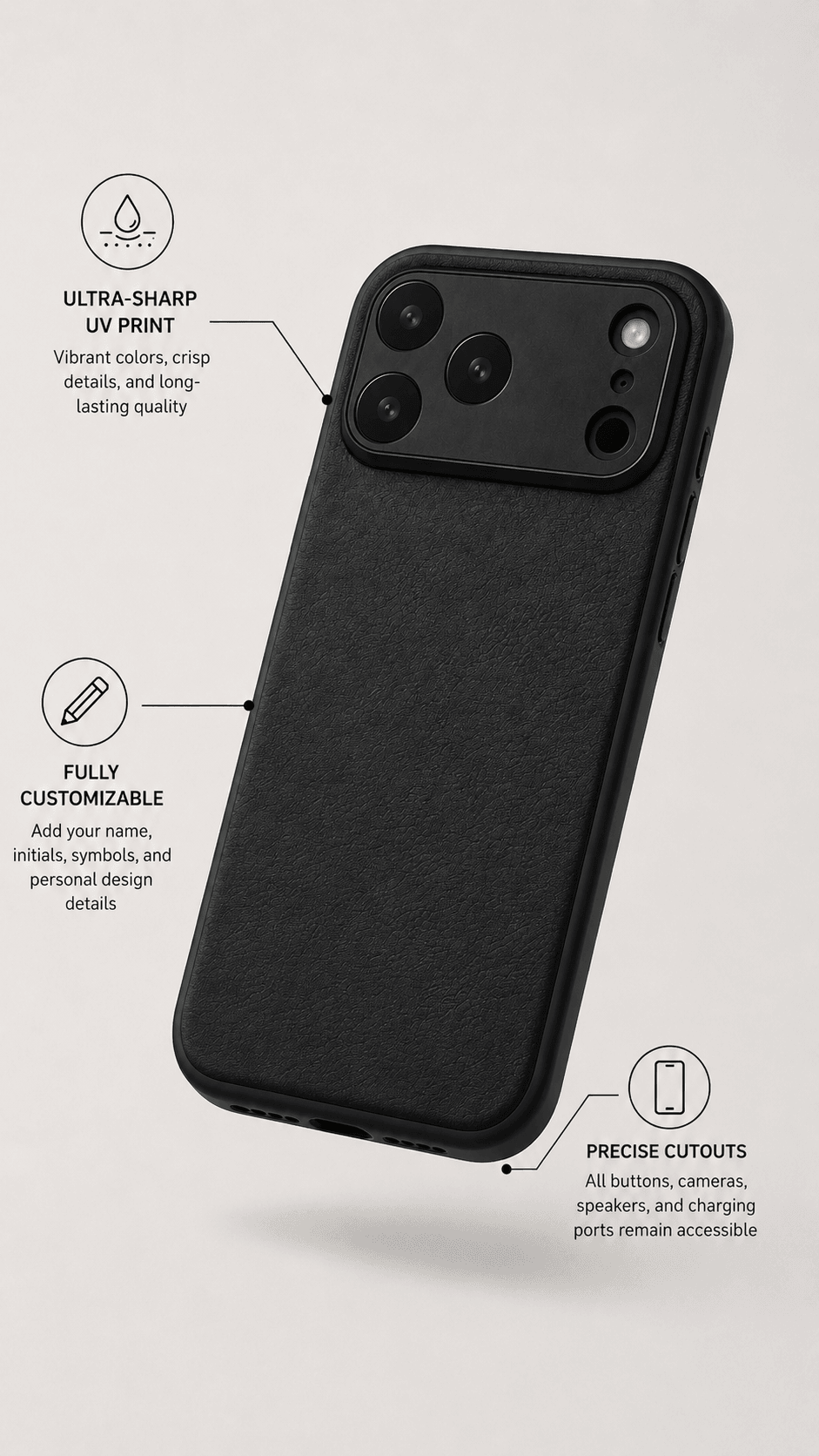 Atelier Custom iPhone Case - Black