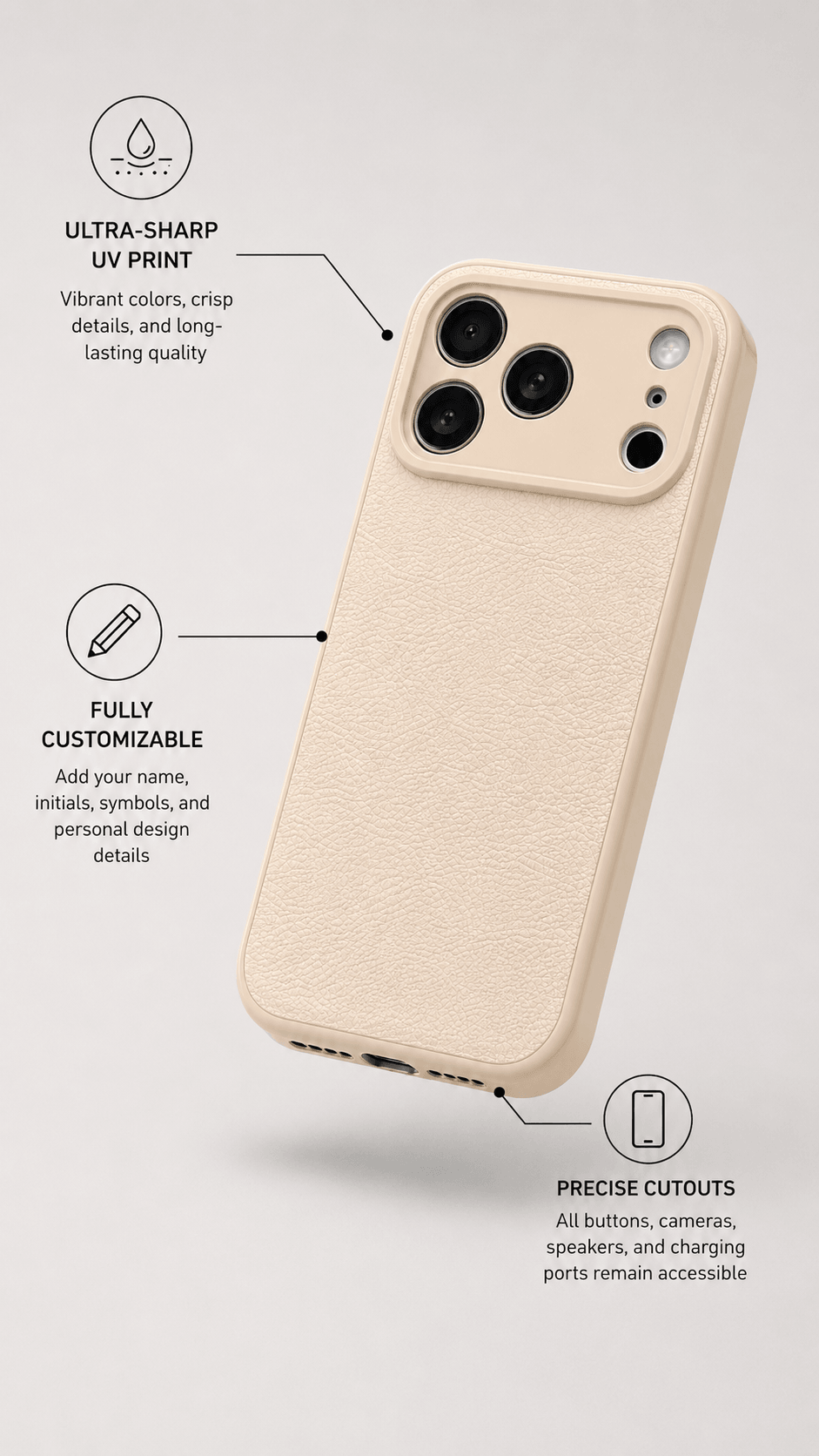 Atelier specialanpassat iPhone-fodral - Beige