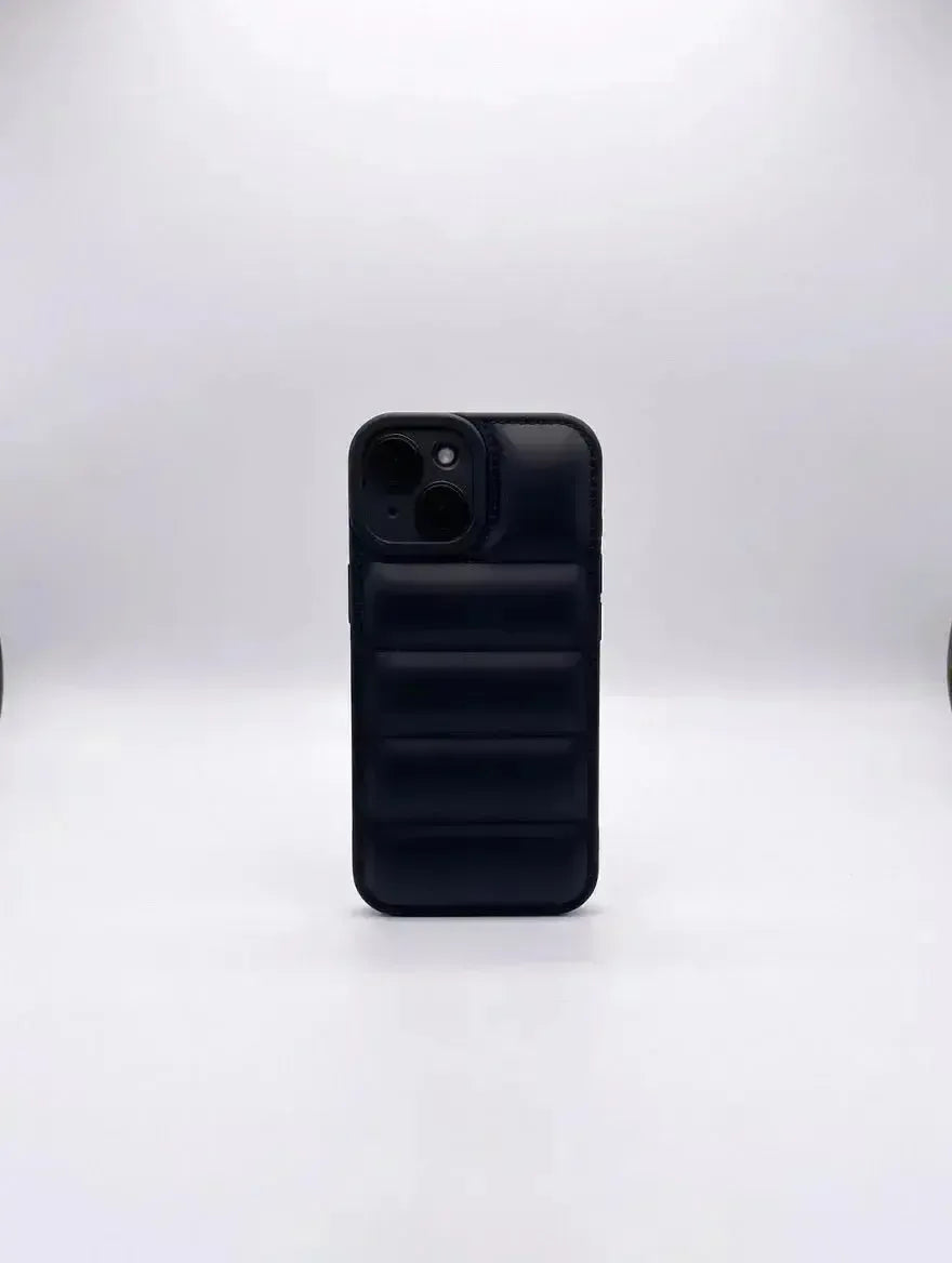 Svart Quilted Puffer Telefonfodral - Snyggt och hållbart mobilfodral - Designfodral