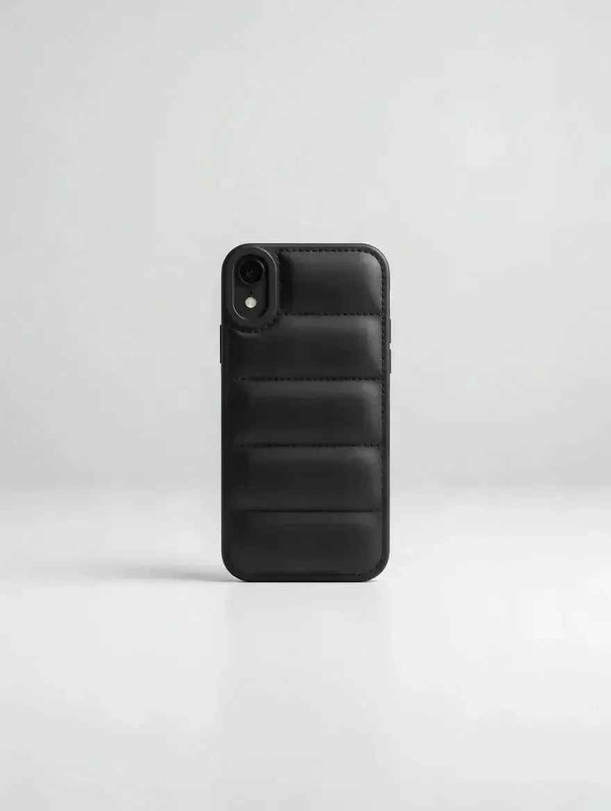 Svart Quilted Puffer Telefonfodral - Snyggt och hållbart mobilfodral - Designfodral