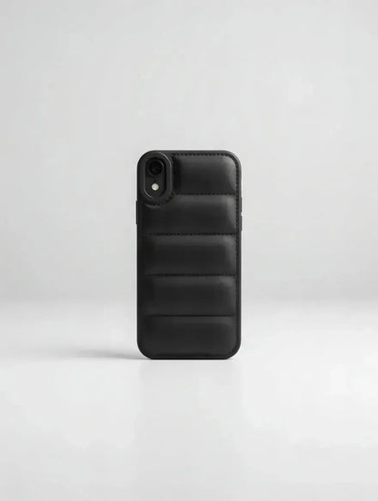 Svart Quilted Puffer Telefonfodral - Snyggt och hållbart mobilfodral - Designfodral