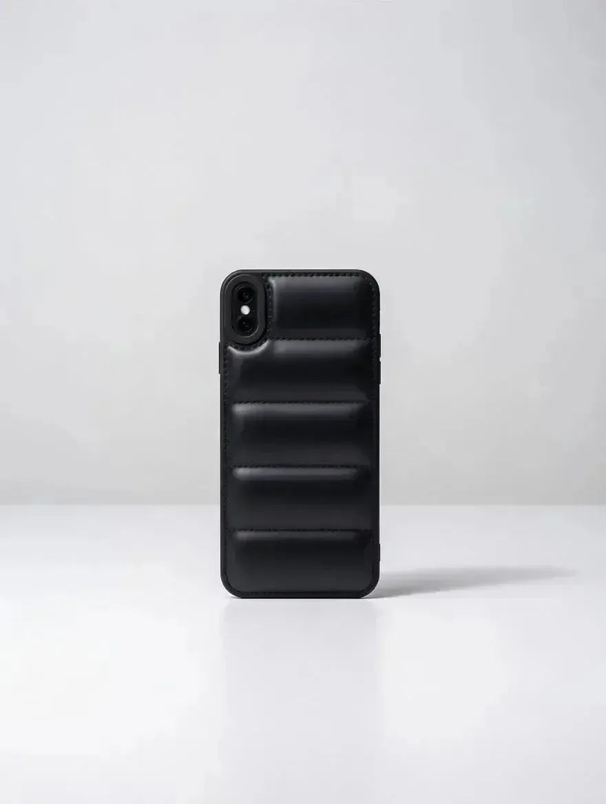 Svart Quilted Puffer Telefonfodral - Snyggt och hållbart mobilfodral - Designfodral