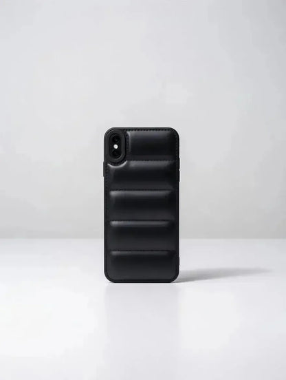 Svart Quilted Puffer Telefonfodral - Snyggt och hållbart mobilfodral - Designfodral