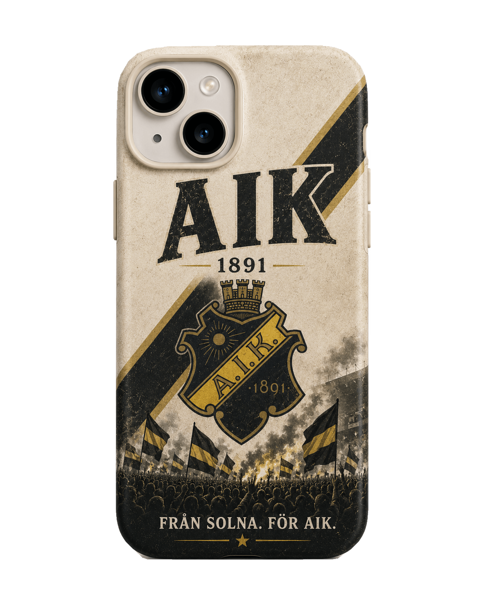 AIK elfenben diagonal klubbmärke iPhone-skal