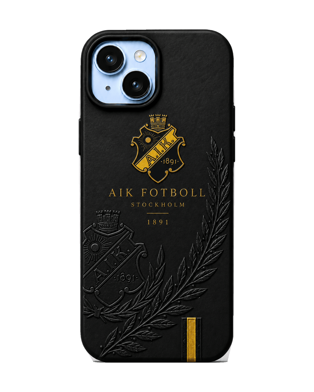 AIK svart Embossed Laurel iPhone-skal