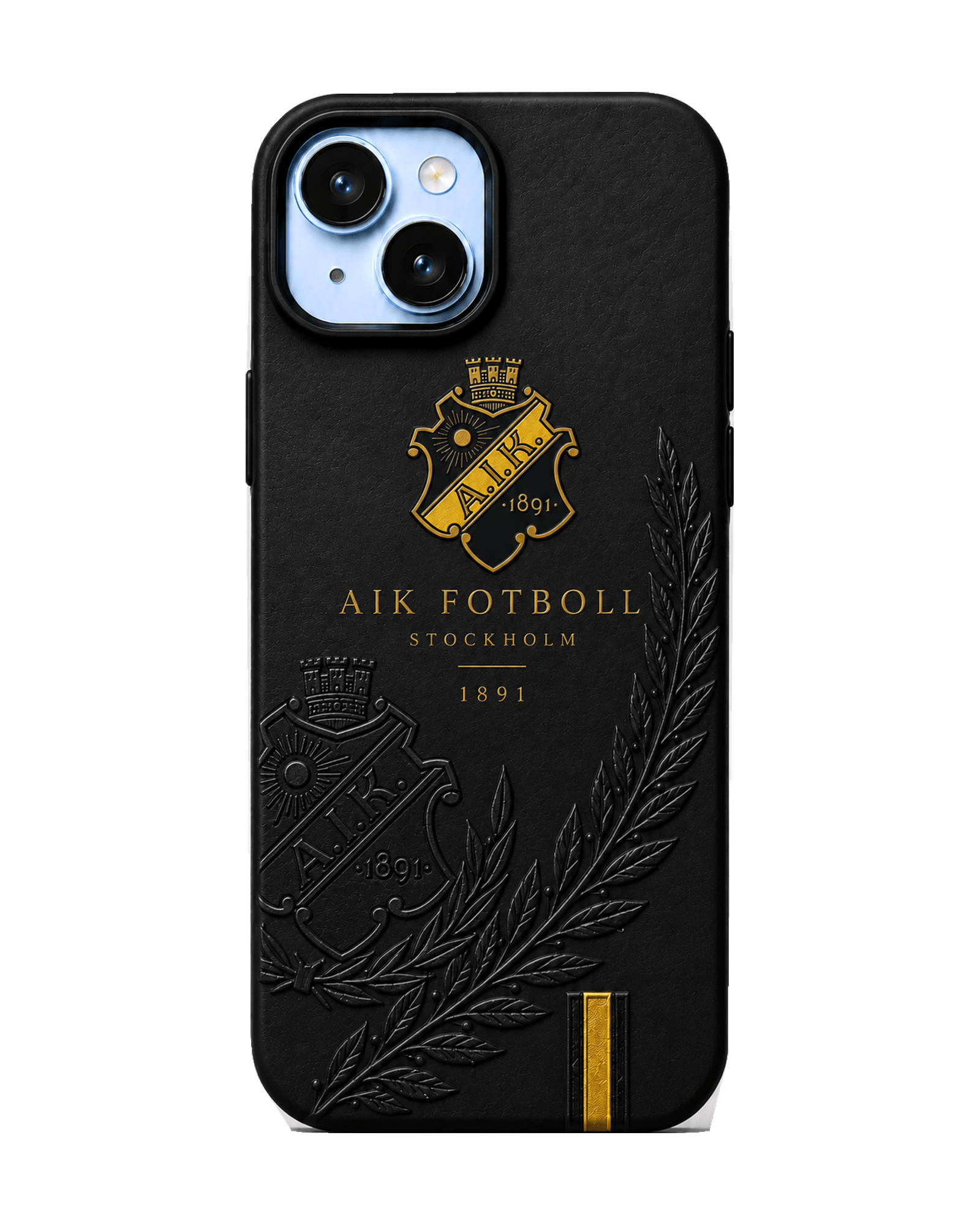 AIK svart Embossed Laurel iPhone-skal