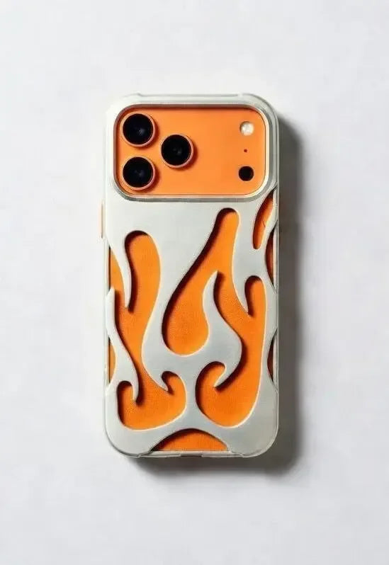 Silver Argent Flame iPhone Case Design Case