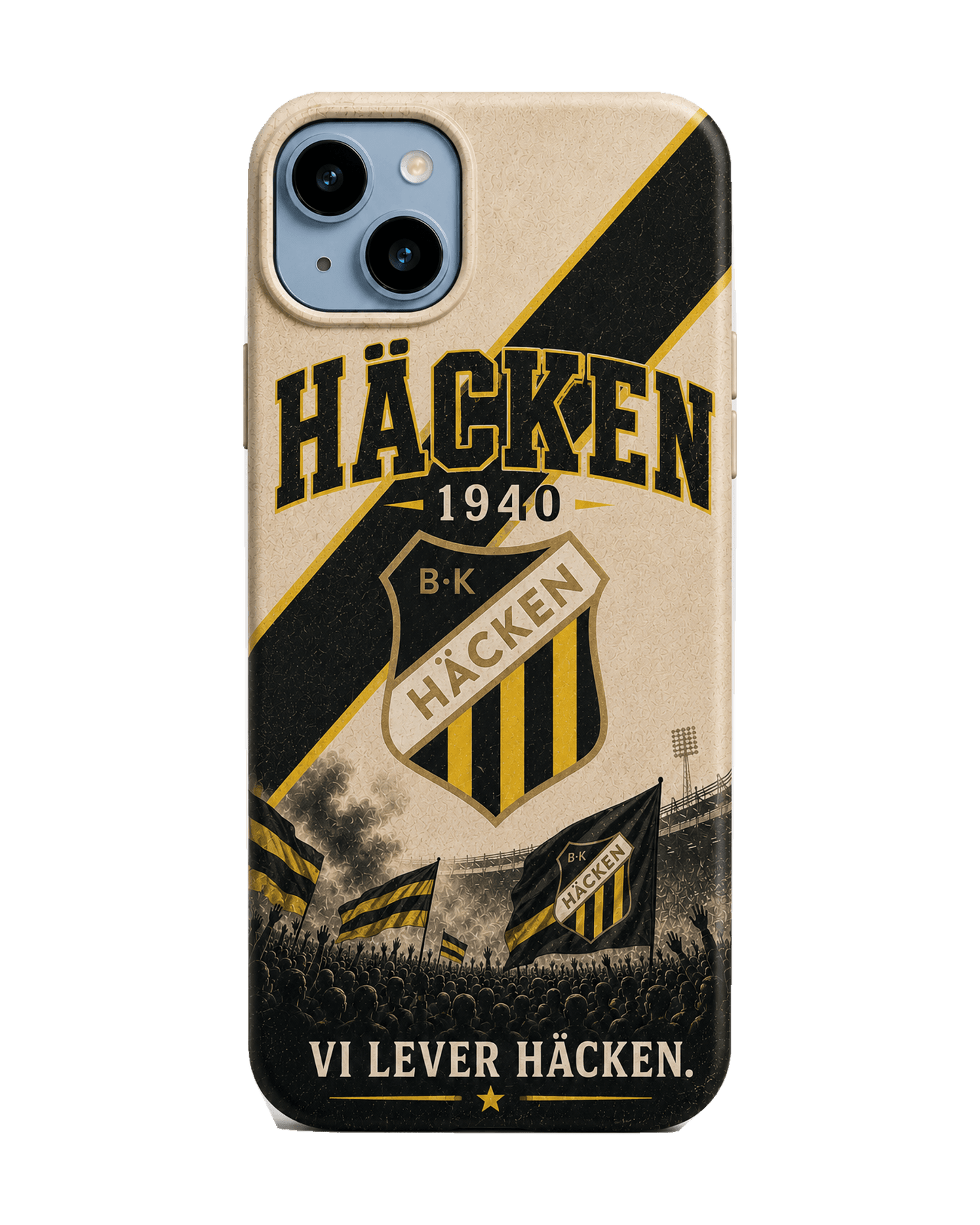BK Häcken svart och gul rand iPhone-skal