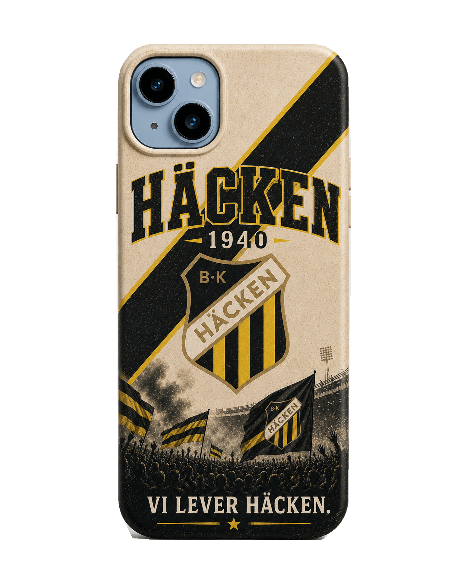 BK Häcken svart och gul rand iPhone-skal