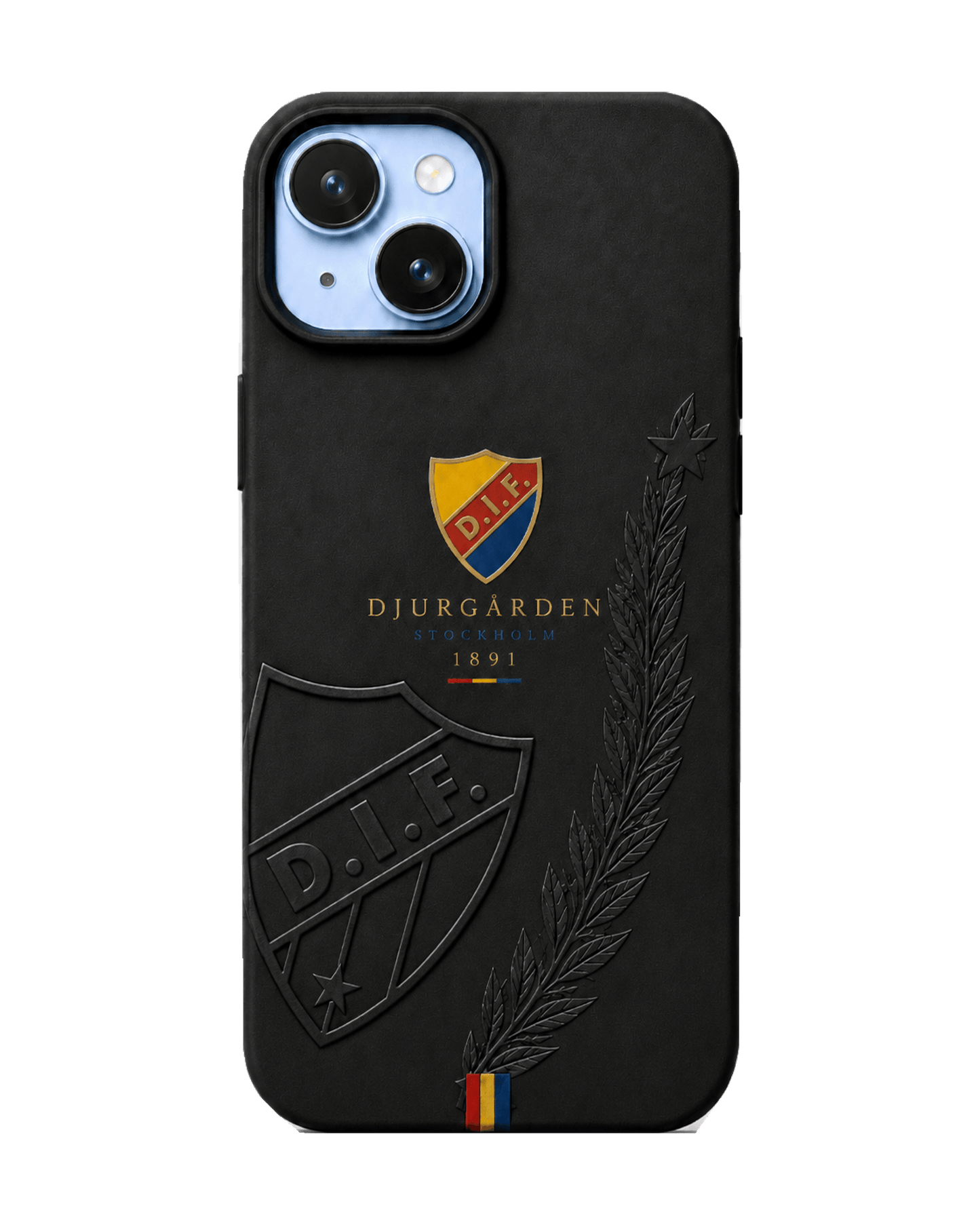 Djurgården svart klubbmärke utgåva iPhone-skal
