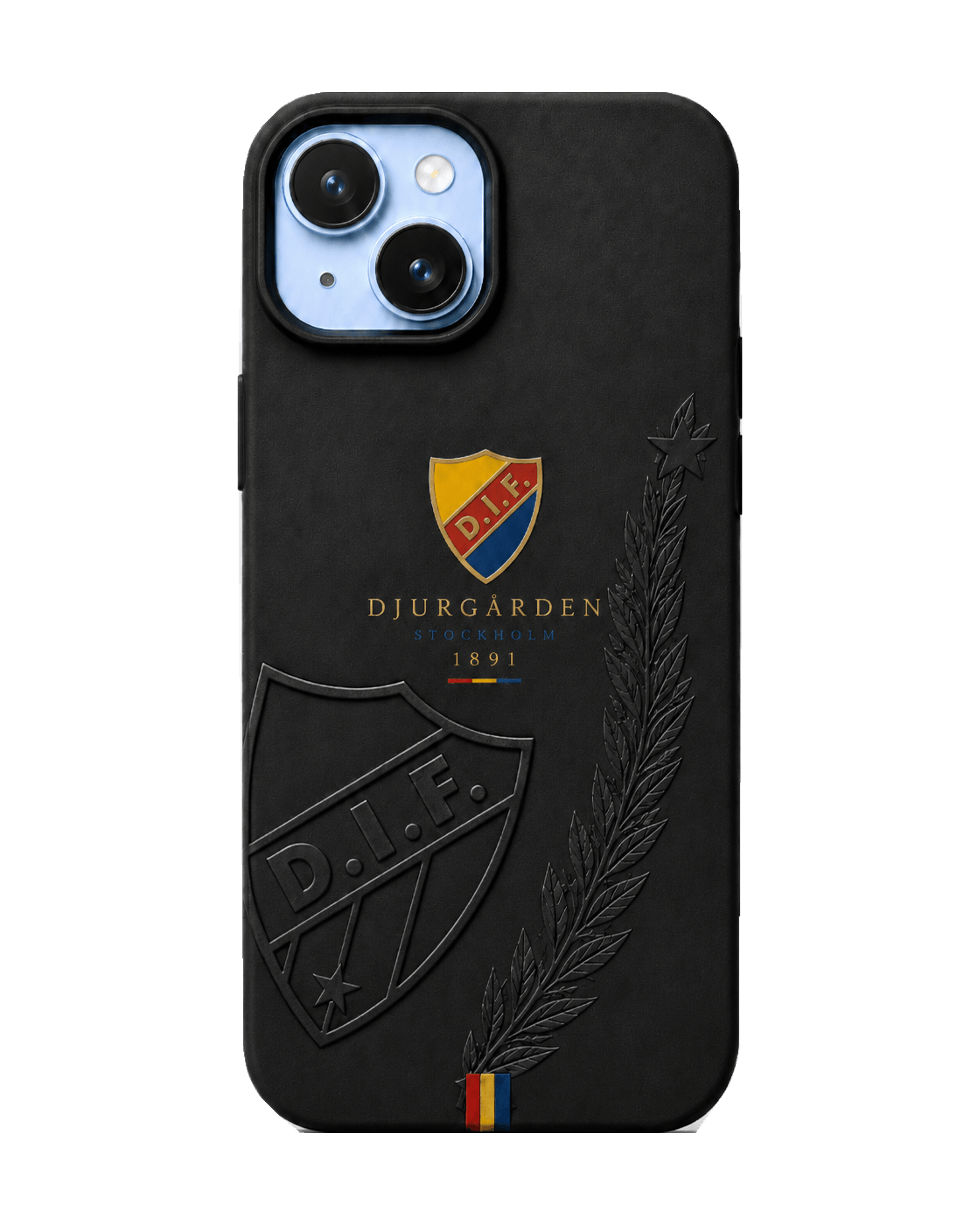 Djurgården svart klubbmärke utgåva iPhone-skal