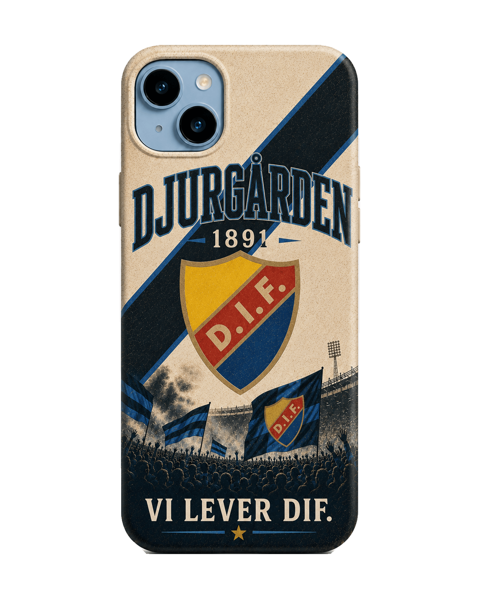 Djurgården Tricolor rand iPhone-skal
