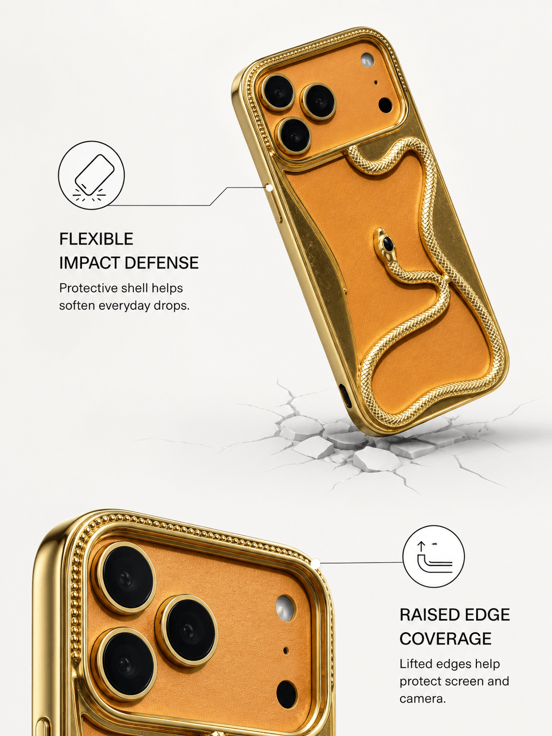 Guld serpent 34 feature 3 mobilskal från Design Case