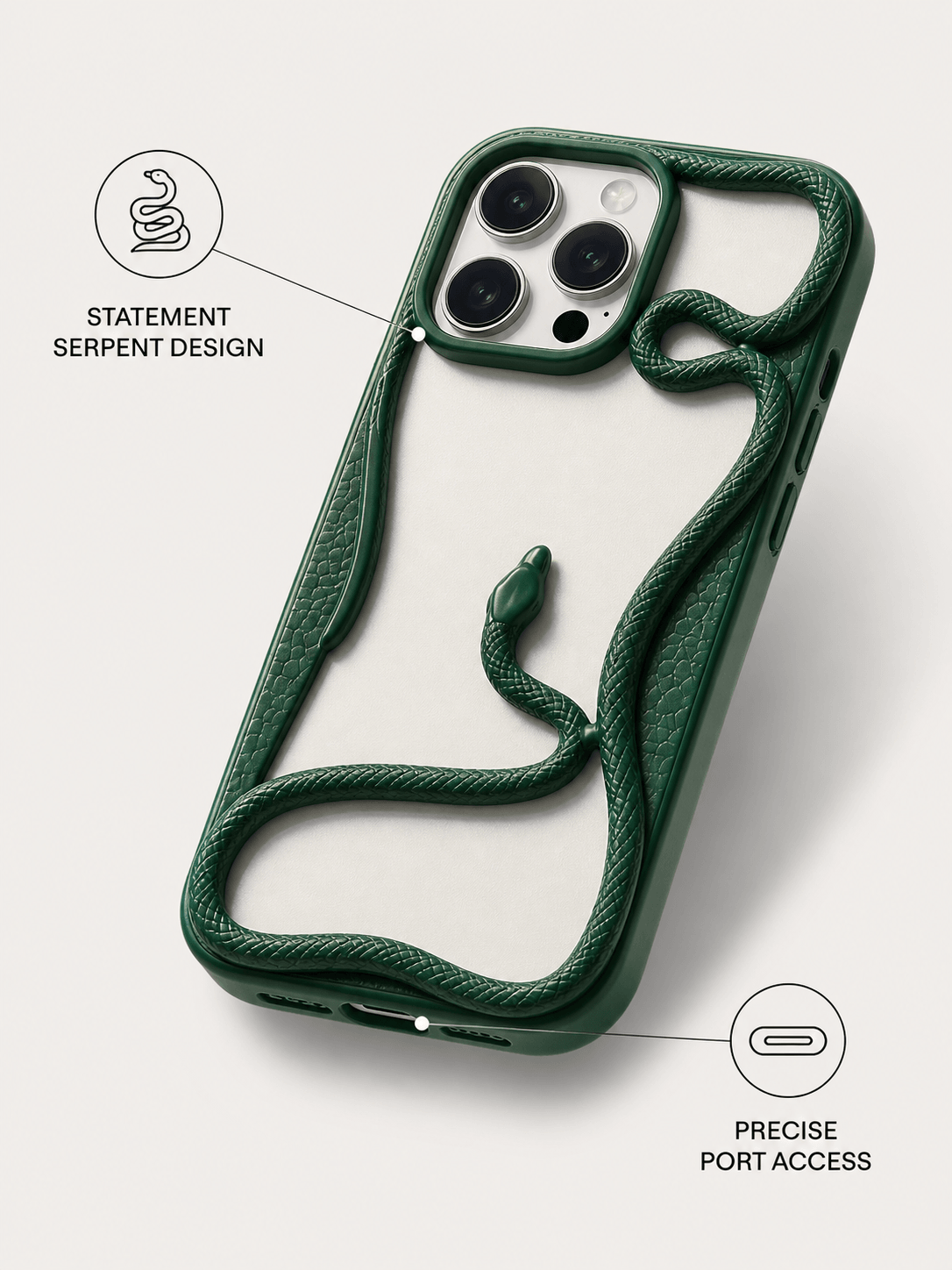 Grön serpent 34 feature 2 mobilskal från Design Case