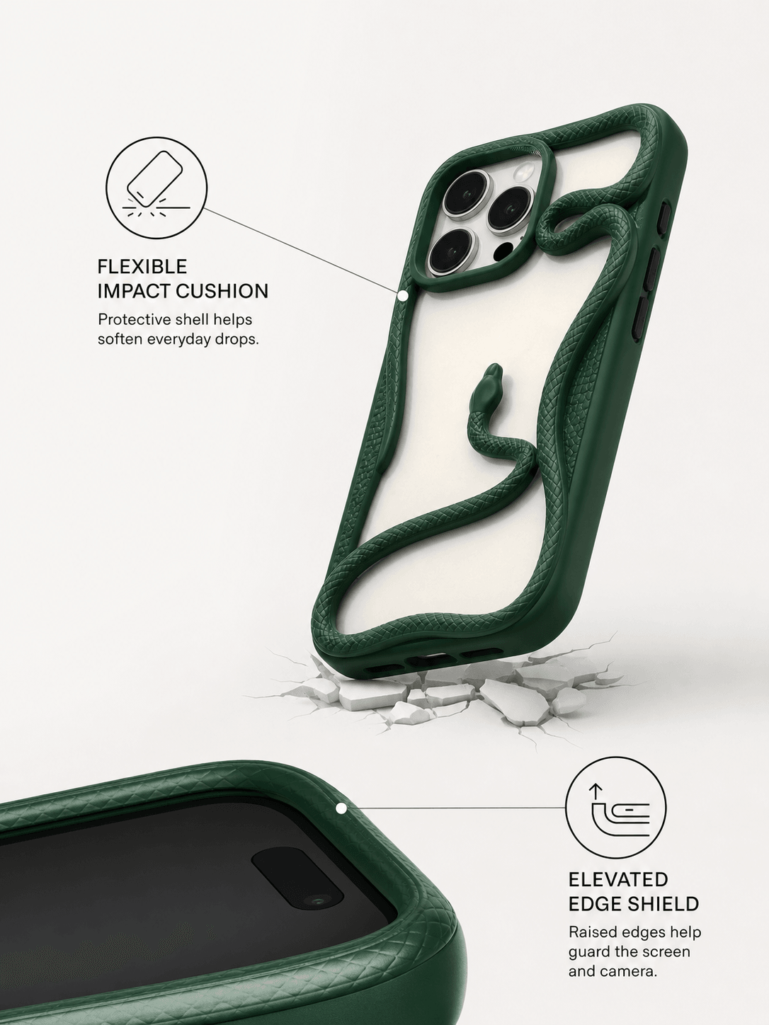 Grön serpent 34 feature 3 mobilskal från Design Case
