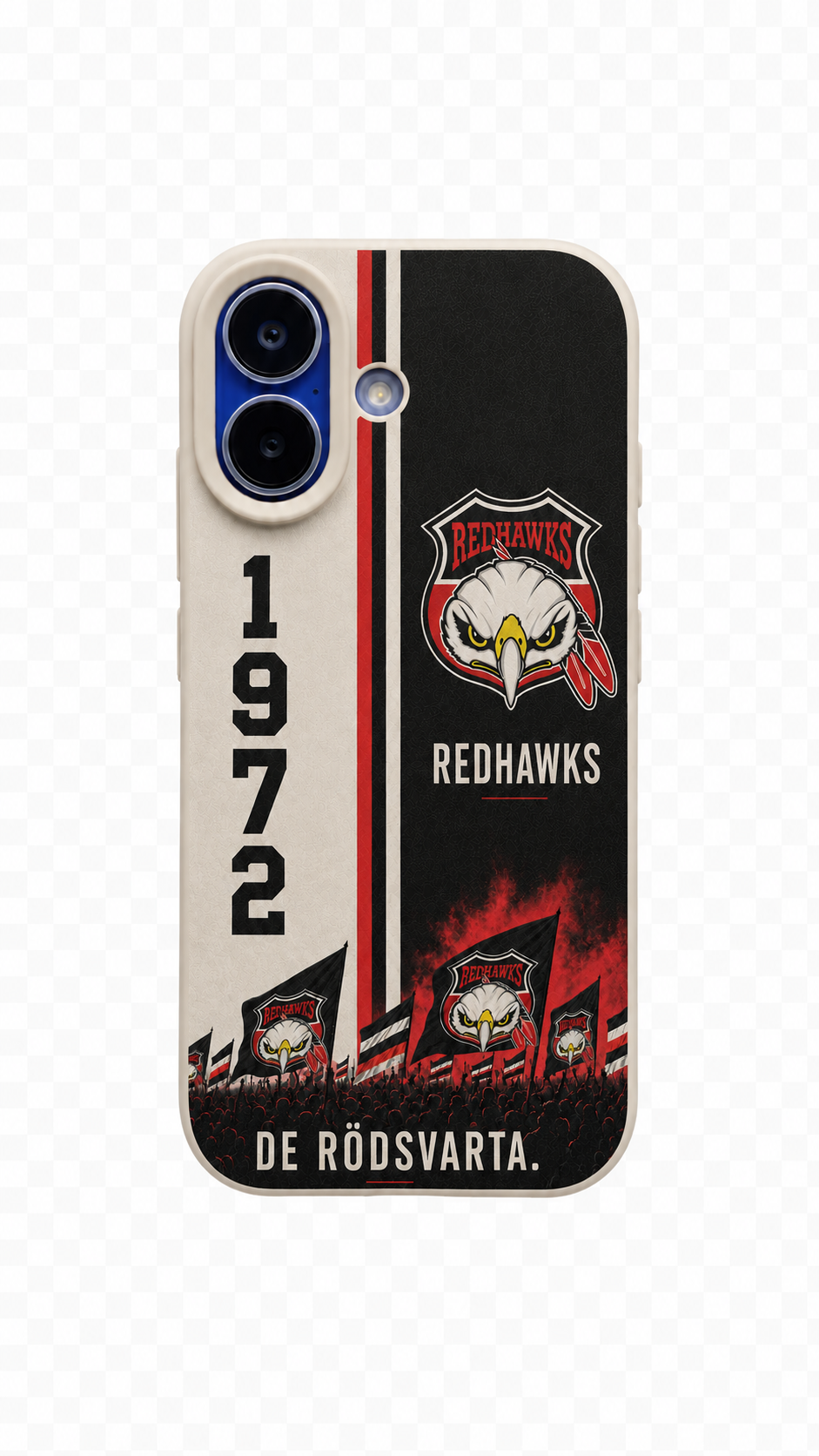 Malmö Redhawks Beige De Rödsvarta Split iPhone Case